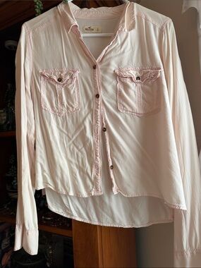 Hollister Pale Pink Casual Button-Down Shirt